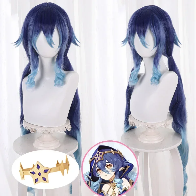 Aa waq99 Genshin Impact Sumeru 가발 Layla 코스프레 전문 소품 내열성 합성 가발 qq 2025