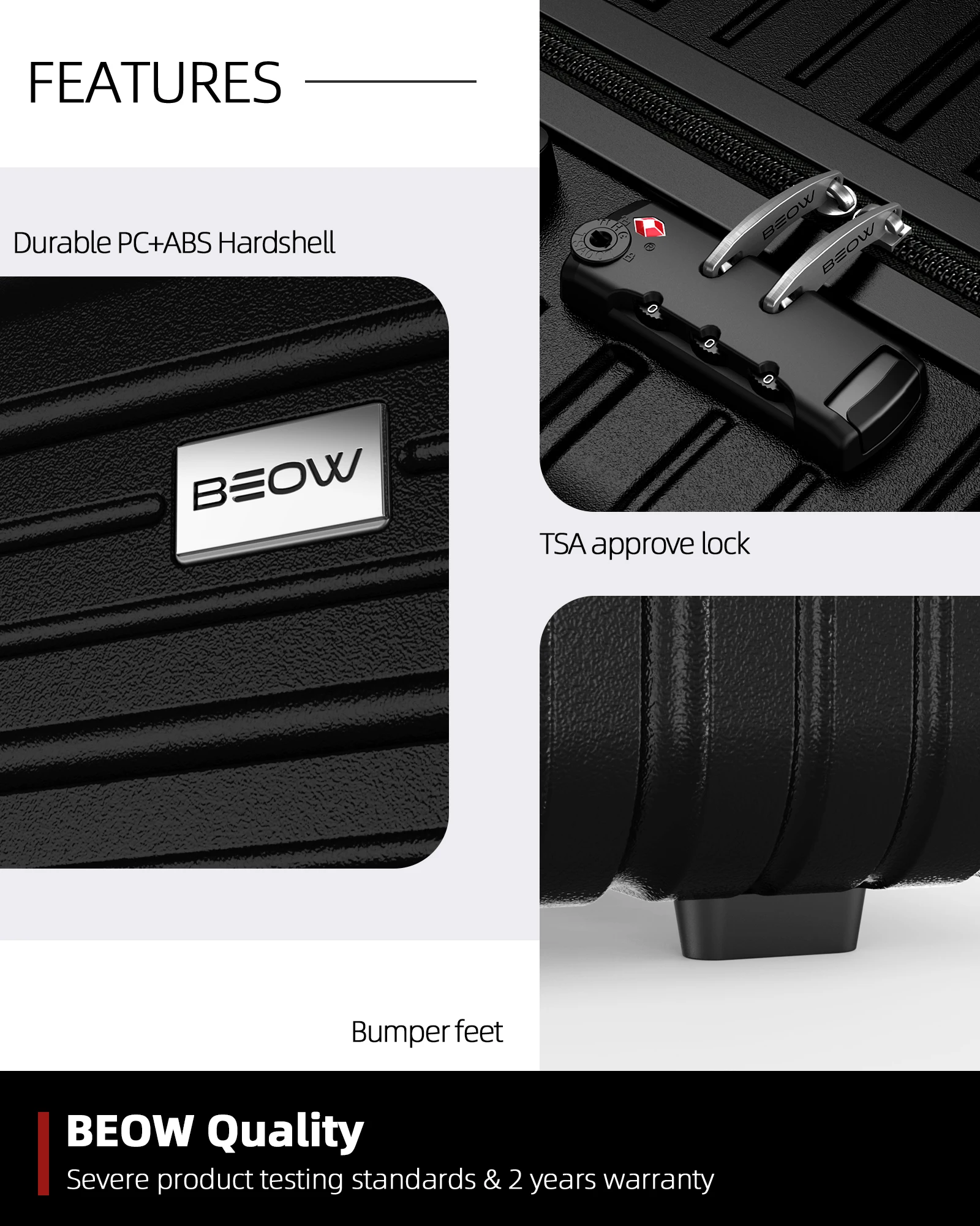 أطقم أمتعة مكونة من 3 قطع مقاس 20/24/28 بوصة قابلة للتوسيع وخفيفة الوزن ومتينة مع عجلات دوارة، قفل TSA للنساء والرجال