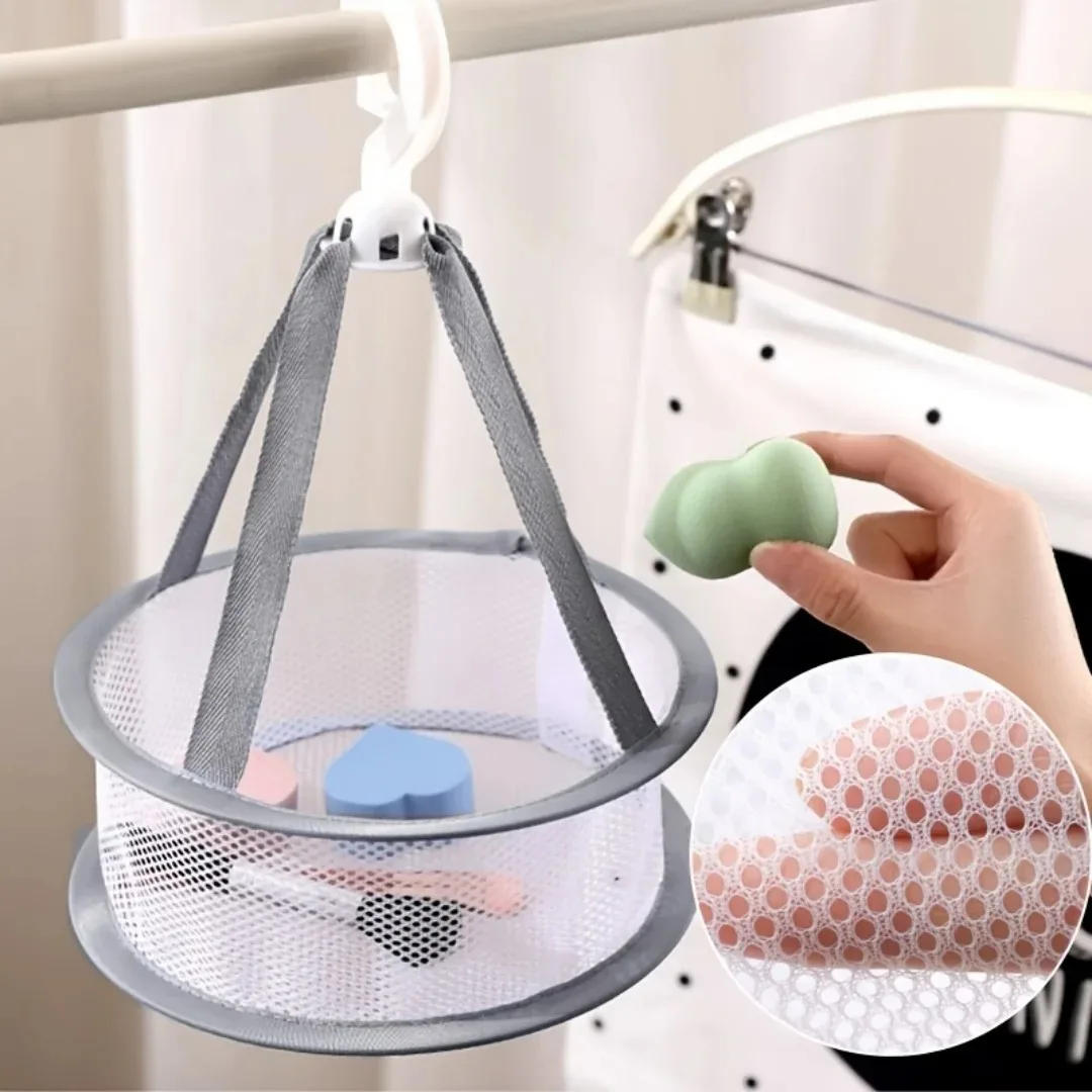 2-piece Brush Cleaning Set Including A Foldable Makeup Brush Cleaning Mat and A Drying Net Bag, Quick-dry Feature