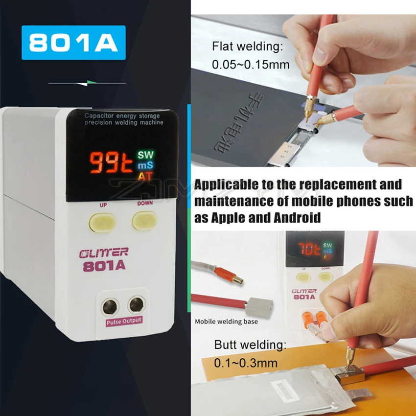 801A 801B saldatrice a punti 18650 batteria Mini saldatrice a punti Storage Display digitale Storage Energy Pulse saldatrice a punti 10.6KW