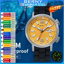Miyota 8205 20 ATM Dalgıç Otomatik Mekanik İzle Erkekler Spor Aydınlık Safir Su Geçirmez Kol Saati Yüzme Kendinden Kurmalı Izle