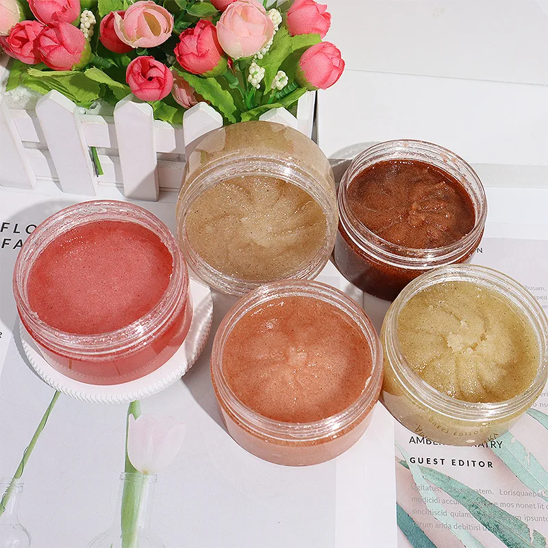 ฉลากส่วนตัว Bath Body Scrub 100Ml ผลไม้ Sea Salt Scrub Moisturizing นุ่ม Horny ทำความสะอาดผิว Exfoliating Scrub