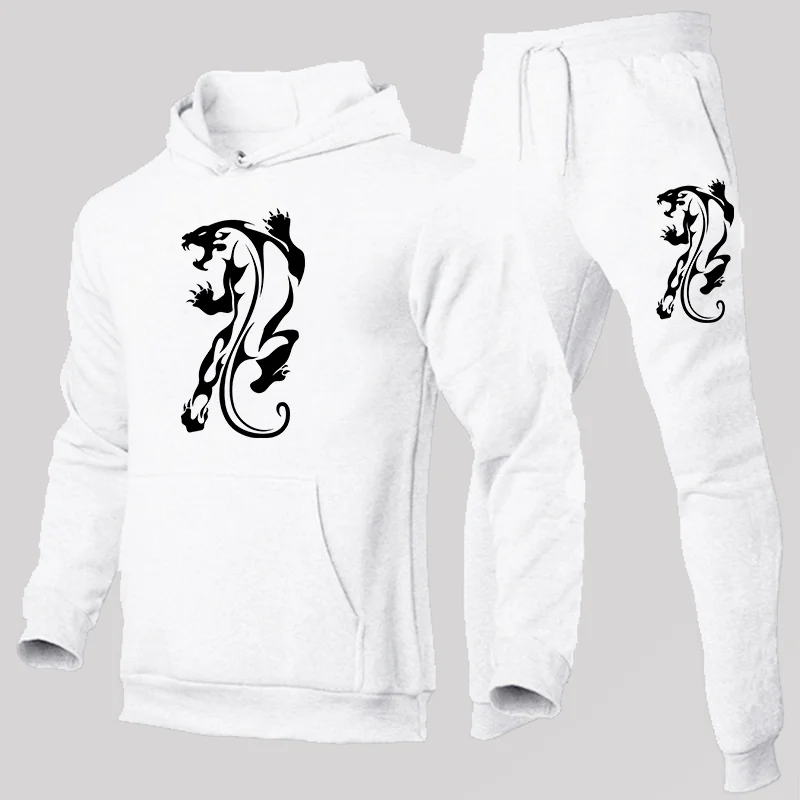 

Funny Lion Print Hoodie and Jogging Pants High Quality Men Women Daily Casual Sports Jogging Suit Sweatshirt