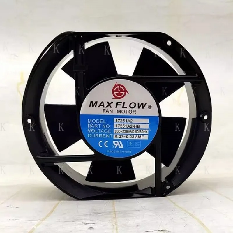 

C for MAX FLOW 17251A2-HB AC200-230V 0.27A-0.23A 17251 17CM Cabinet Cooling Fan