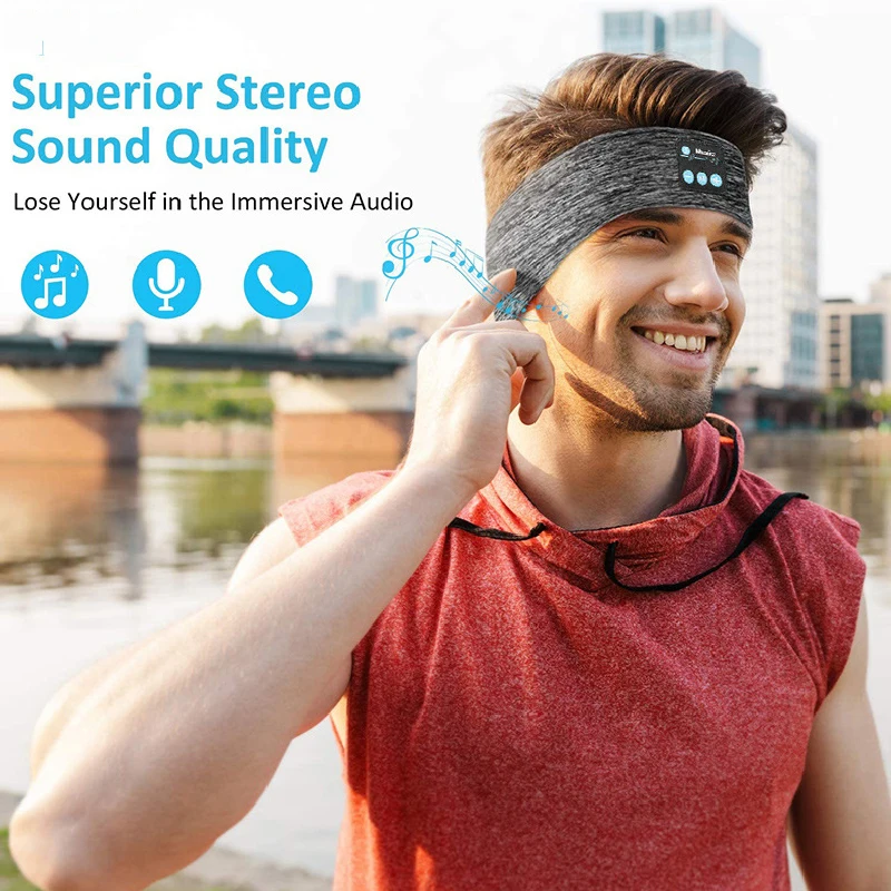 Wireless Bluetooth Music Headband Running Sport Elastic Sweatband Headbands Sleeping Headwear Headphone Speaker Headset