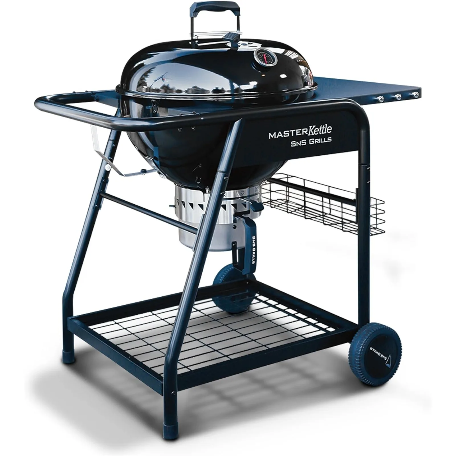 

US SnS Grills Patented MasterKettle Grill with Deluxe Insert, Easy Spin Grate for Two-Zone Charcoal Grill Cookin