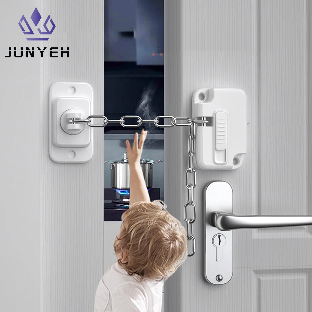 

Adjustable Window Kid Security Lock Self Adhesive No Drilling Door Restrictor Child Baby Safety Lock Chain For Hotel