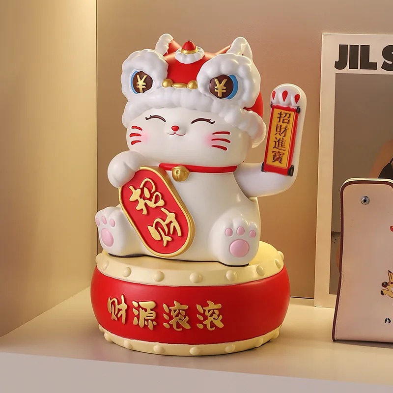 LTT creative lucky cat automatic beckoning desktop counter living room decorative resin ornament
