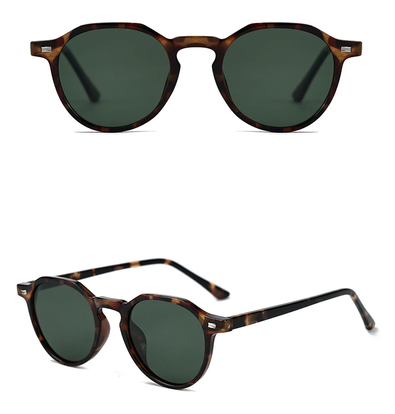 Kachawoo Polarisierte Sonnenbrille für Herren, Leopardenmuster, grüner TR90-Rahmen, Acetat, modische Sonnenbrille, Damen, Unisex, Sommerbrille, Reisen – Detail 10