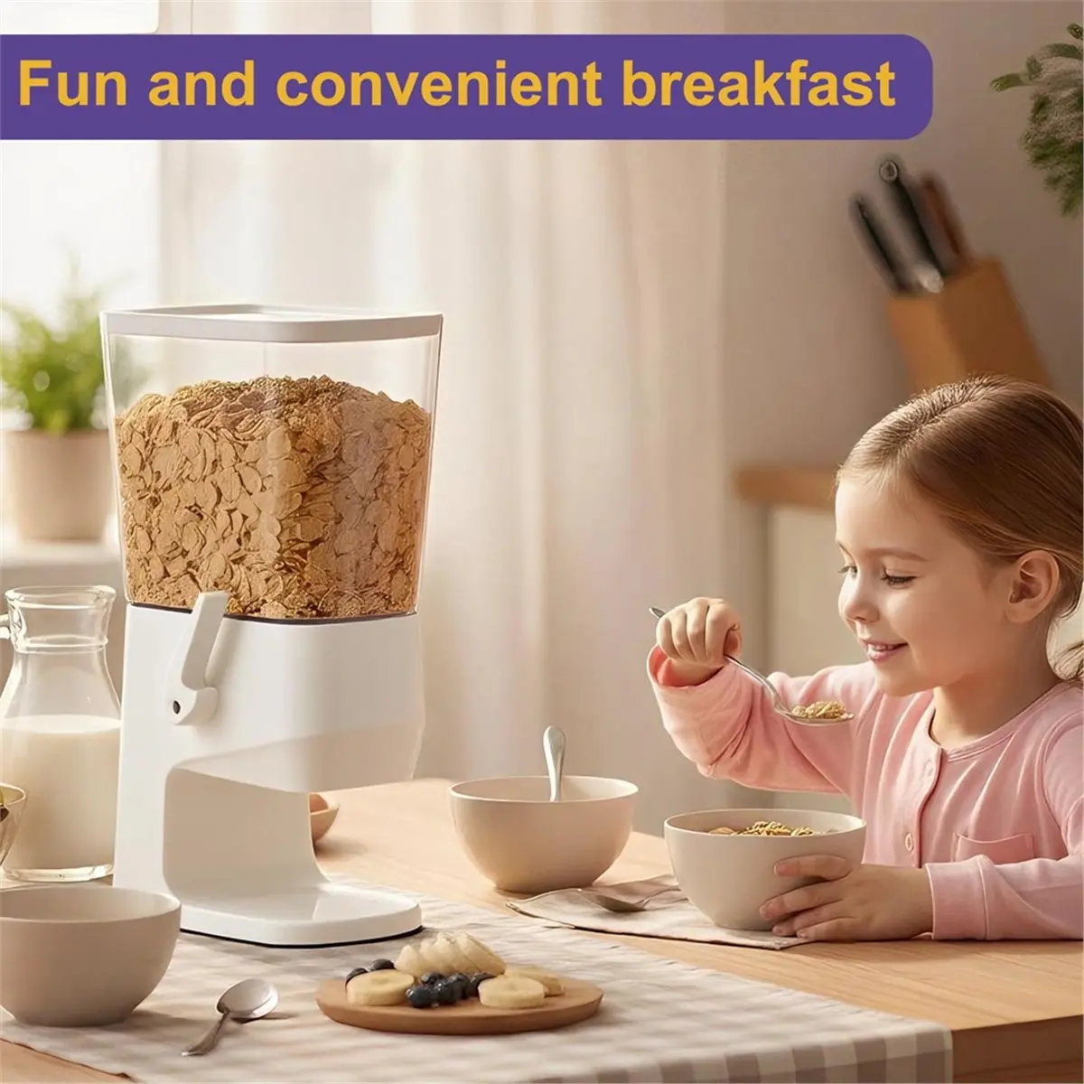 

НОВЫЙ диспенсер для хлопьев, столешница, диспенсер для сухих продуктов емкостью 3,2 л, органайзер для закусок, контейнеры для хранения с крышками для кладовой, кухни