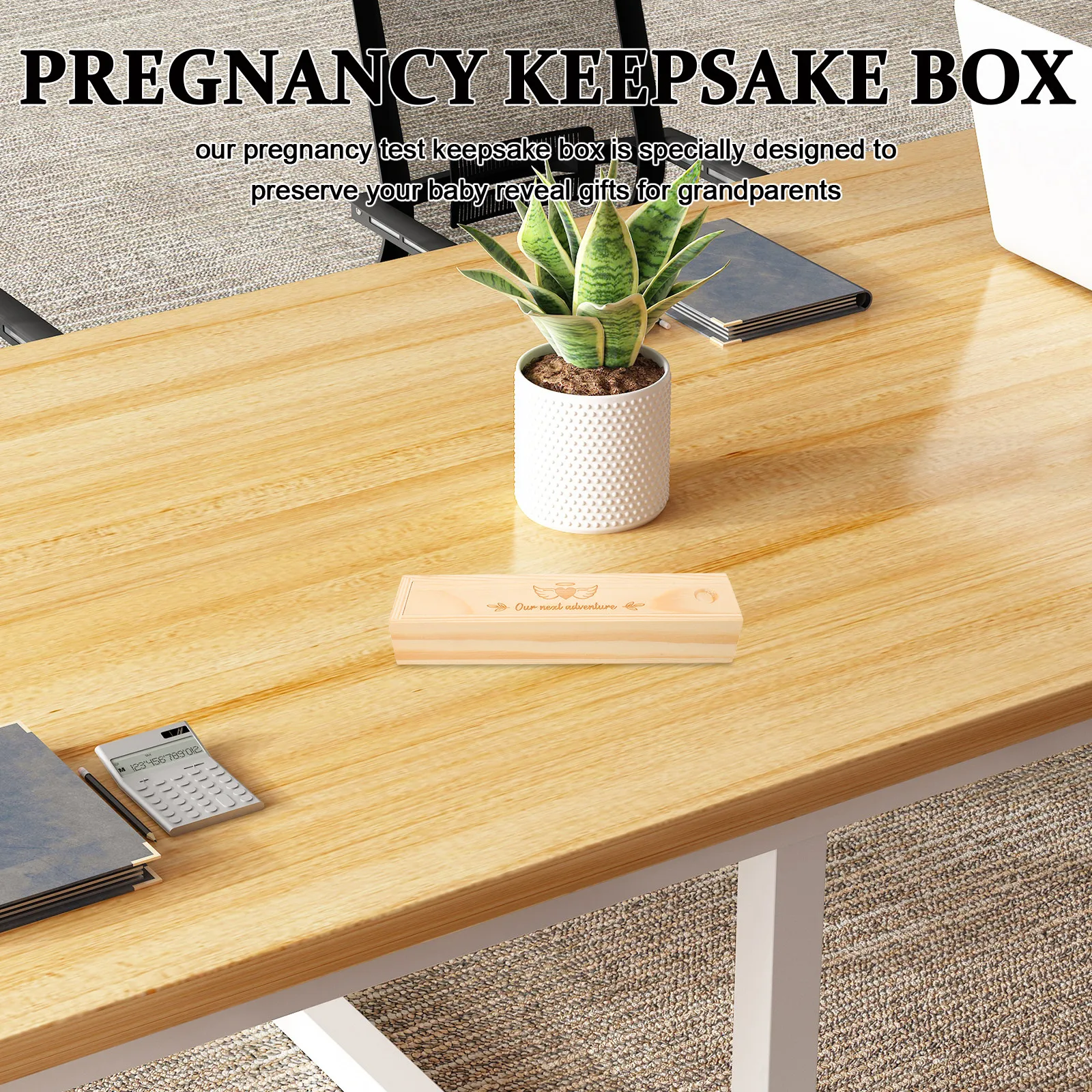 Caja de recuerdo para prueba de embarazo, caja de madera para anuncios sorpresa, ideas para esposo y abuelos