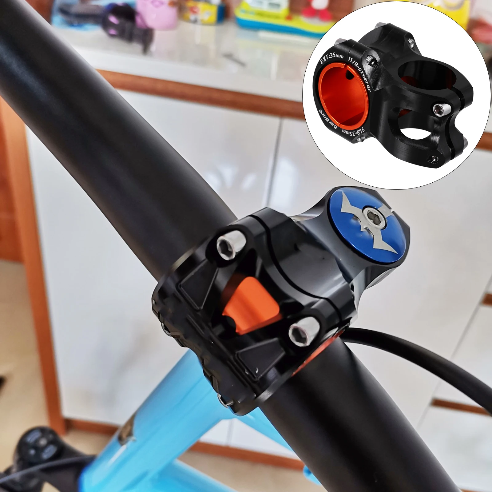 

Aluminum Alloy Bike Handlebar Riser Stem Off road Fork Durable Portable Lightweight Stability Control Flexible