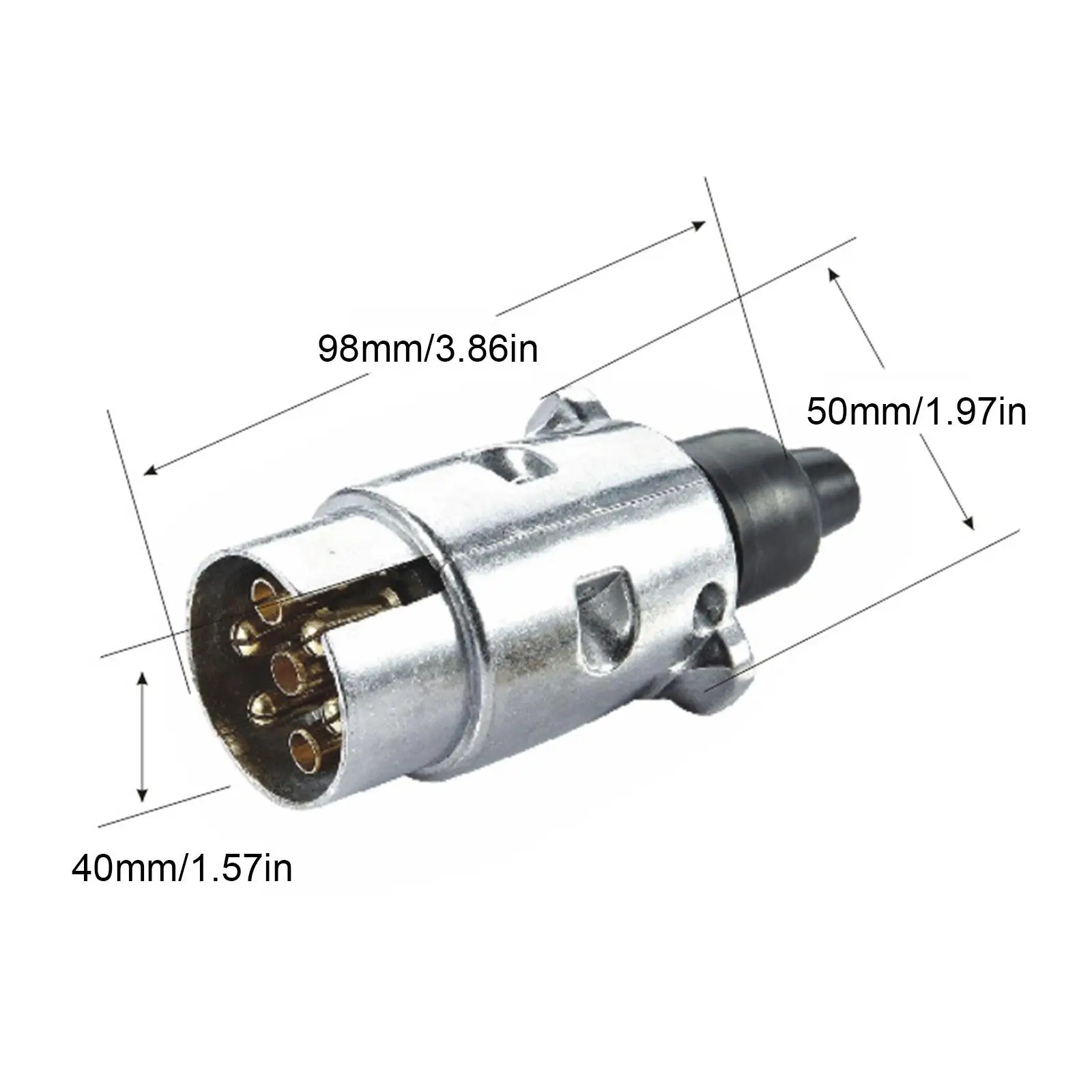 Plugue de liga de alumínio para reboque e reboque, 7 pinos, conector eletrônico 12V, substituição profissional para plugue EU, durável, novo