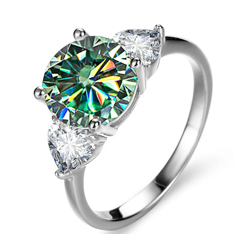 

3 Carat D Color VVS1 Moissanite Ring in 925 Sterling Silver Luxury Wedding Jewelry for Women with Classic Four-Prong Setting
