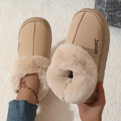 Winter Home Indoor Warm Plus Plush Non-slip Thick-soled Outer Wear Bag Heel Cotton Shoes Women's New Cotton Shoes