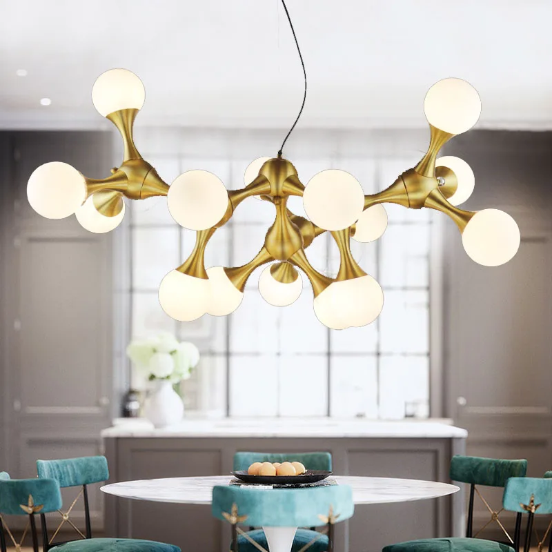 

Nordic Glass Iron Chrome Pendant Lamp for Kitchen Island Dining Living Room Teahouse Chandelier Indoor Lighting Hanging Fixture