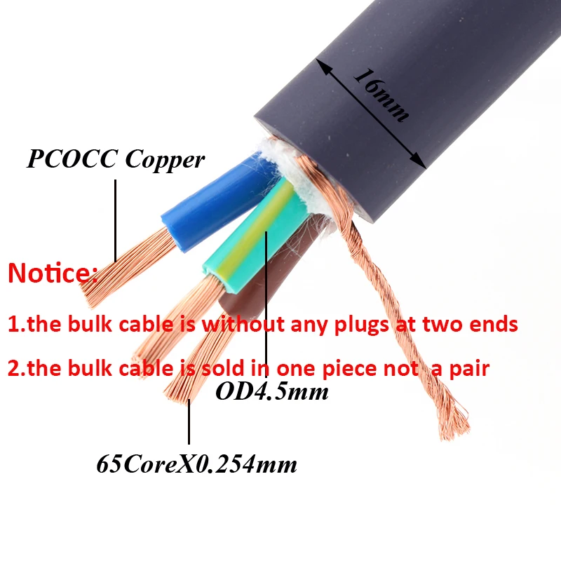 Hi-End OCC Crystal Copper Power Schuko Cord Cable 125V 15A C13 HiFi Audio Power Cable US/EU Schuko DVD CD AMP