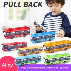 Children's Alloy Simulation Double-decker Bus School Bus Toy Model Mini Pull Back Bus Cars Boy Gift Inertia Car Toys