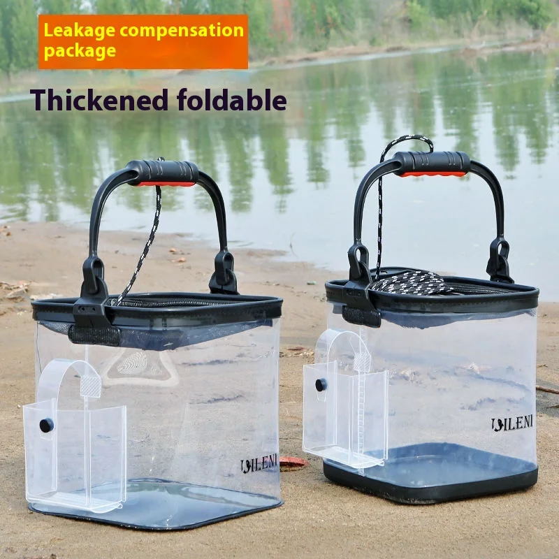

Transparent bucket, folding fishing transparent , fish box,, fishing gear supplies