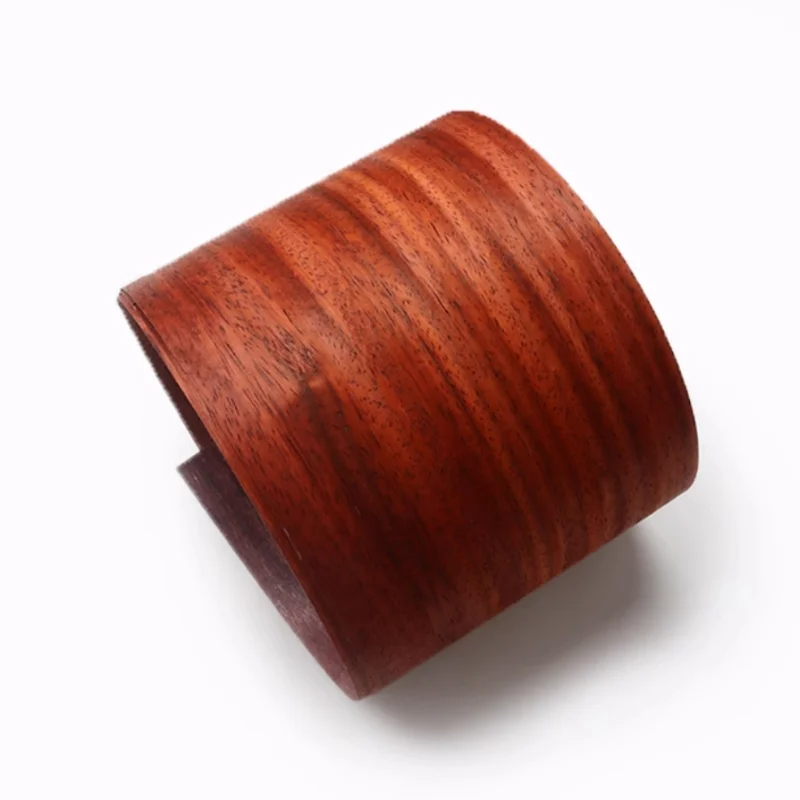 Natural African Padauk Wood Veneer Rich Red Grain for Luxury Furniture Door Cabinet Guitar Decor Veneer Panels 250X14cm