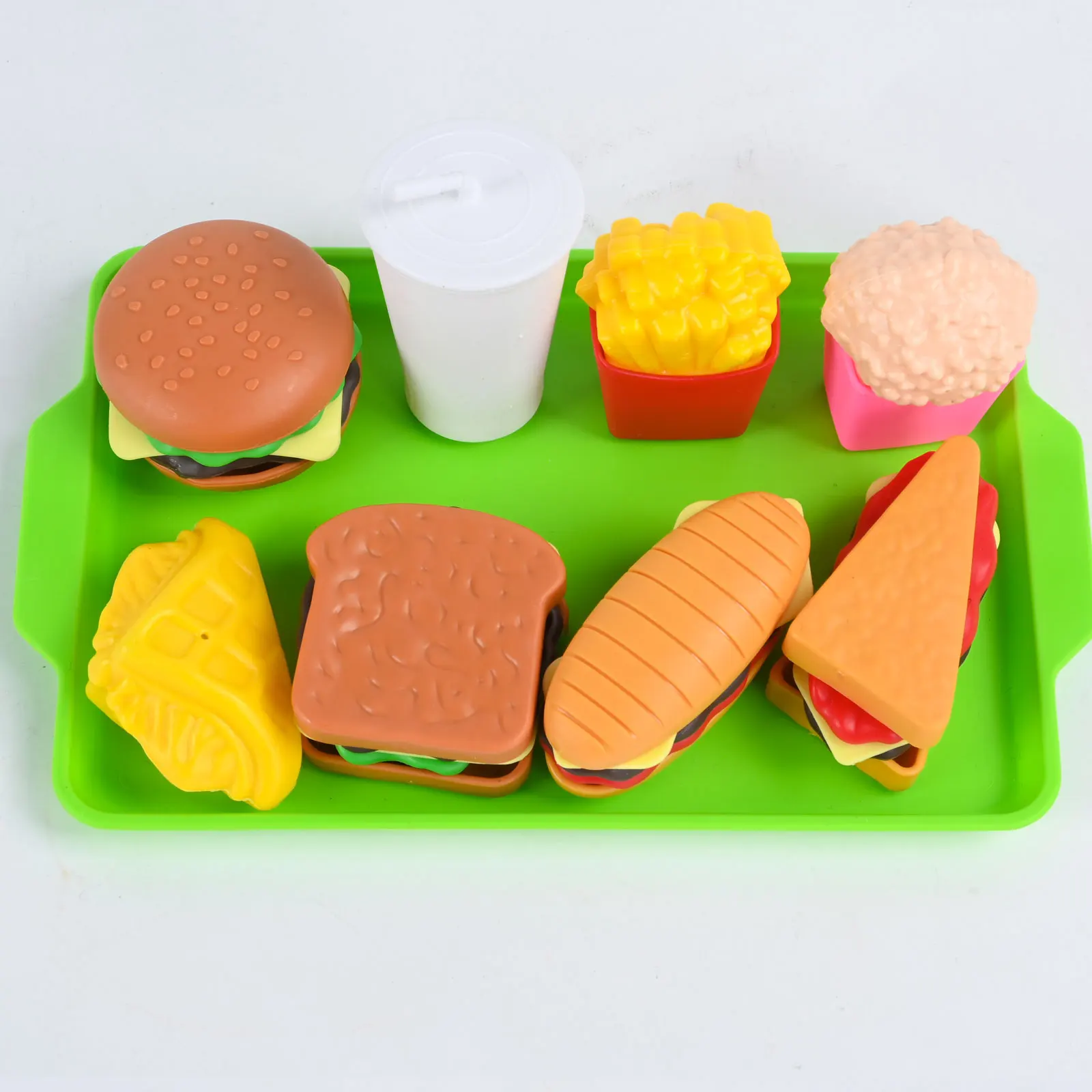 Ensemble de 9 hamburgers pour enfants, Sandwich à frites simulé, maison de jeu pour garçons et filles, jouet Puzzle de cuisine