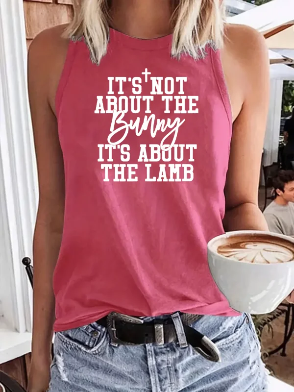 it is not about the bunny it is about the lamb slogan women tee new summer stylish outdoor casual comfort female tanks