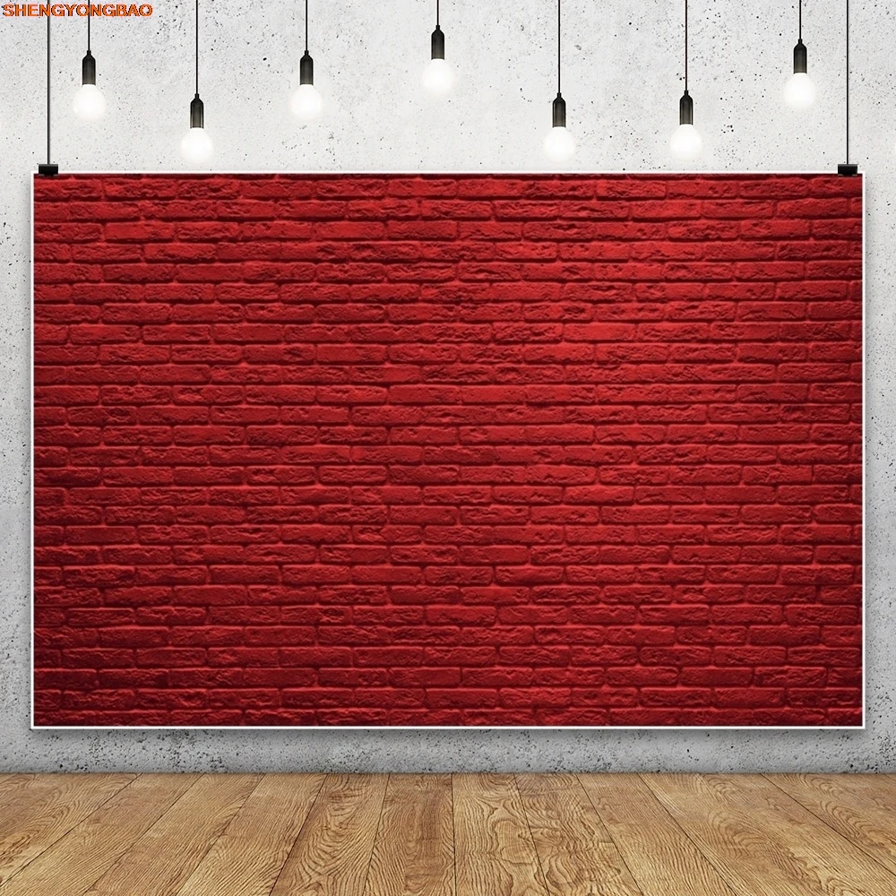 

Red Brick Wall Backdrop Baby Shower Birthday Party Interior Room Decor Wedding Photography Background Photostudio Photo Props