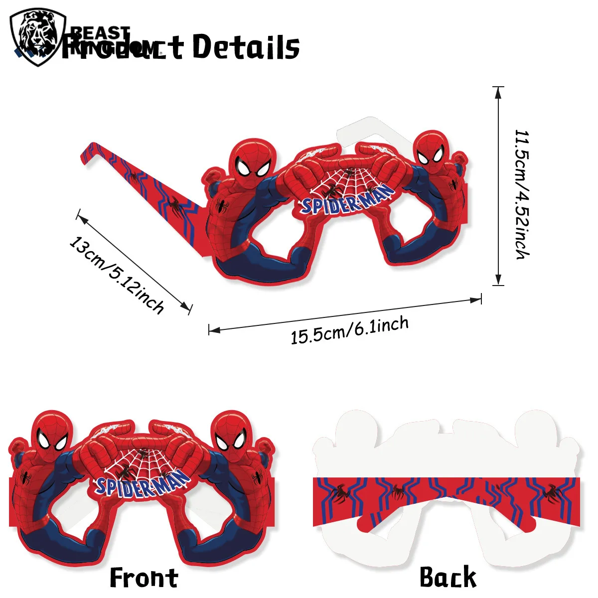 مجموعة إكسسوارات صور سبايدرمان الوحش ، نظارات بطلة ، إكسسوارات تنكرية ، مستلزمات حفلات أعياد الميلاد ، هدايا فساتين الهالوين ، 8 *