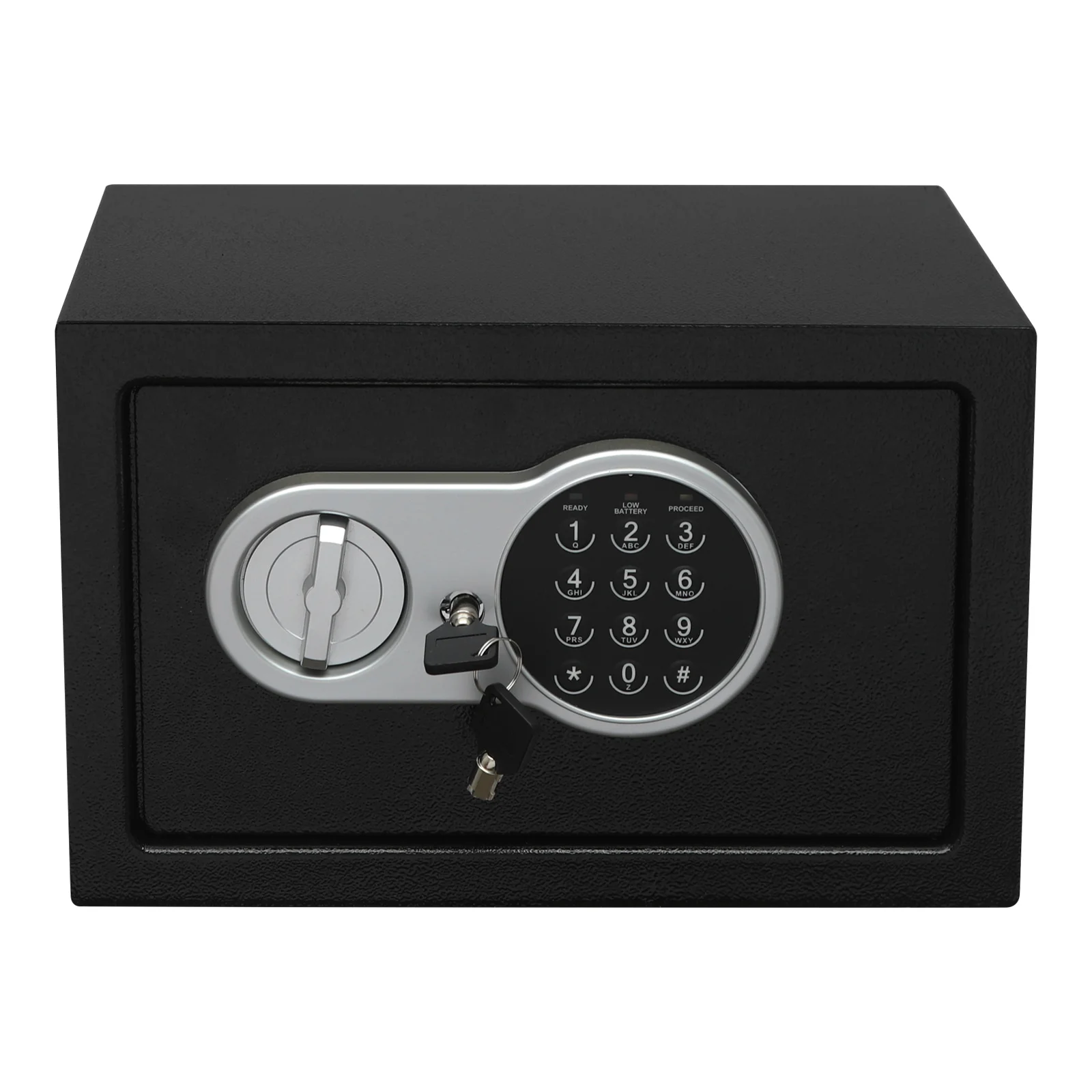 Cassetta di sicurezza in acciaio per deposito di sicurezza 31X20X20 cm Cassetta di sicurezza con serratura digitale con chiavi 3-8 cifre password 2 * Cassetta di chiavi