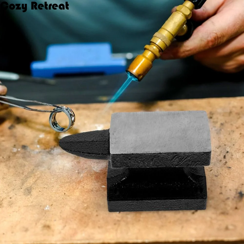 

Portable Blacksmith Anvil Extra Large Feet Polished Cast Iron Mini Anvil Sturdy Tool Mini Base Jewelry Repair Horn DIY Projects