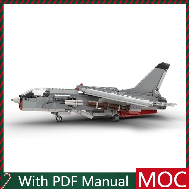 

954 шт. F-8 Crusader Jet модель с авиацией и эмблемой, модульные строительные блоки, детская сборка, дисплей, игрушки, фестиваль, подарок-сюрприз