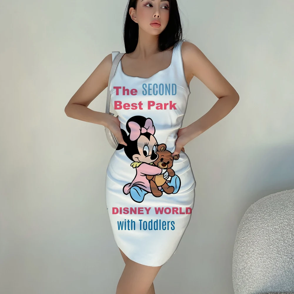 2022 Harajuku Streetwear Disney Summer New Cute Minnie Anime Sexy Queen Nightclub Party Fashion Trend Ladies Slim Sling Dress