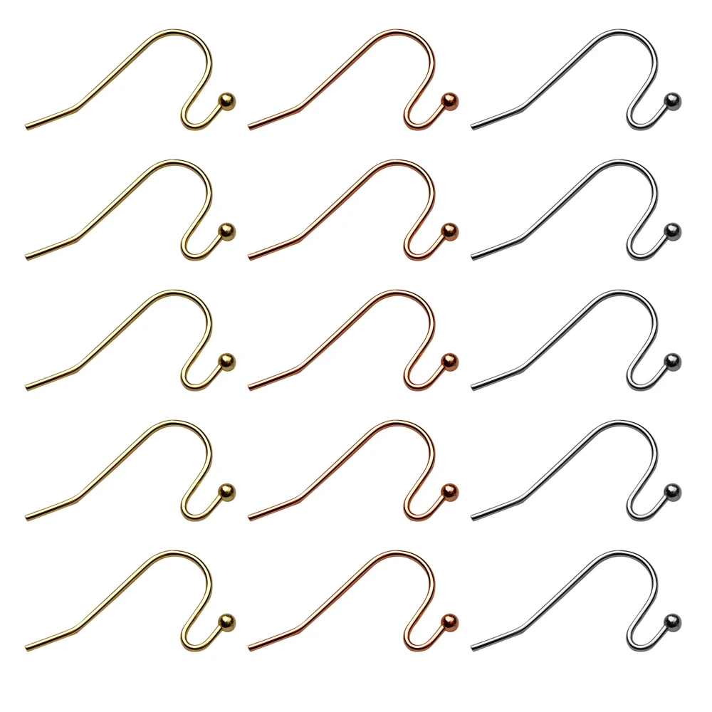 

50pcs/lot Anti Allergy Gold Stainless Steel Earring Hooks Findings Earrings Clasp Earwire Supplies For Diy EarringJewelry Making