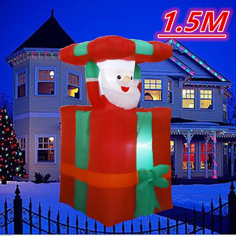 

1.5M/5FT inflatable Santa Claus automatic up and down, built-in LED, Christmas decoration indoor and outdoor courtyard props