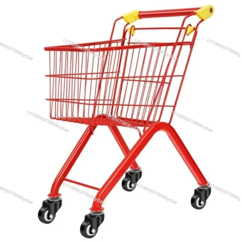 60CM Foldable Kids Shopping Cart Pretend Play House Simulation Supermarket Trolley Multi‑color Durable Toy for Children