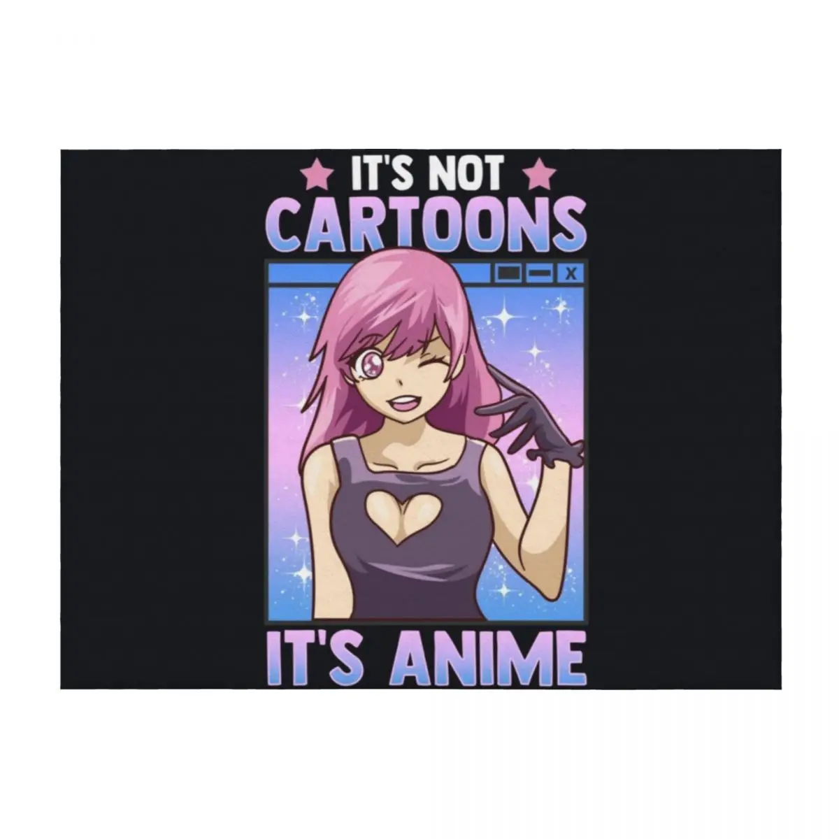 

Cute Anime Obsessed It's Not Cartoons It's Anime Throw Blanket Heavy Shaggy halloween Retros Blankets