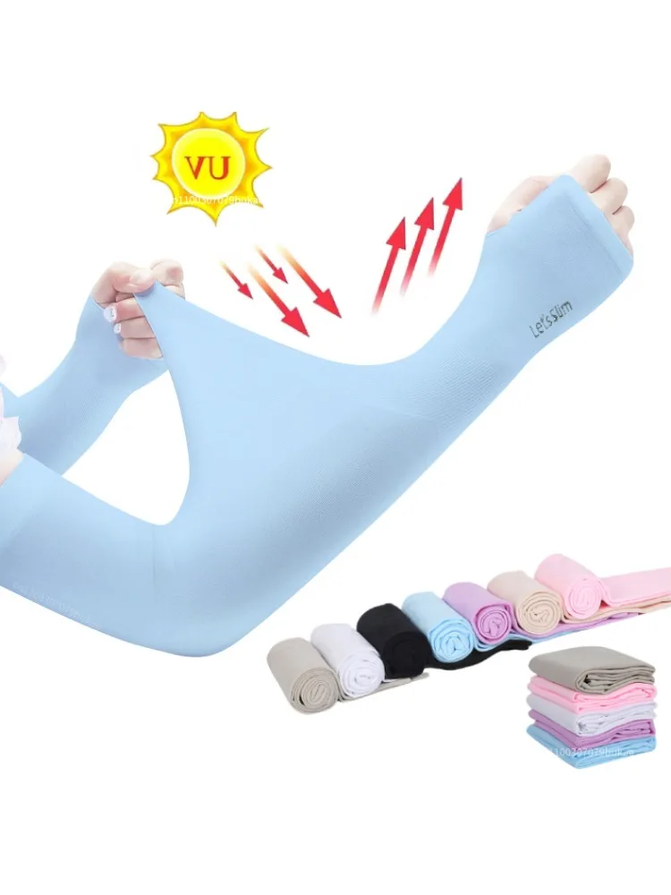 AliExpress NONE 1 Pair Ice Silk Sun Protection Arm Covers Unisex Elbow Cover Outdoor Cycling Running Fishing Driving Cool Anti-UV Arm Sleeves