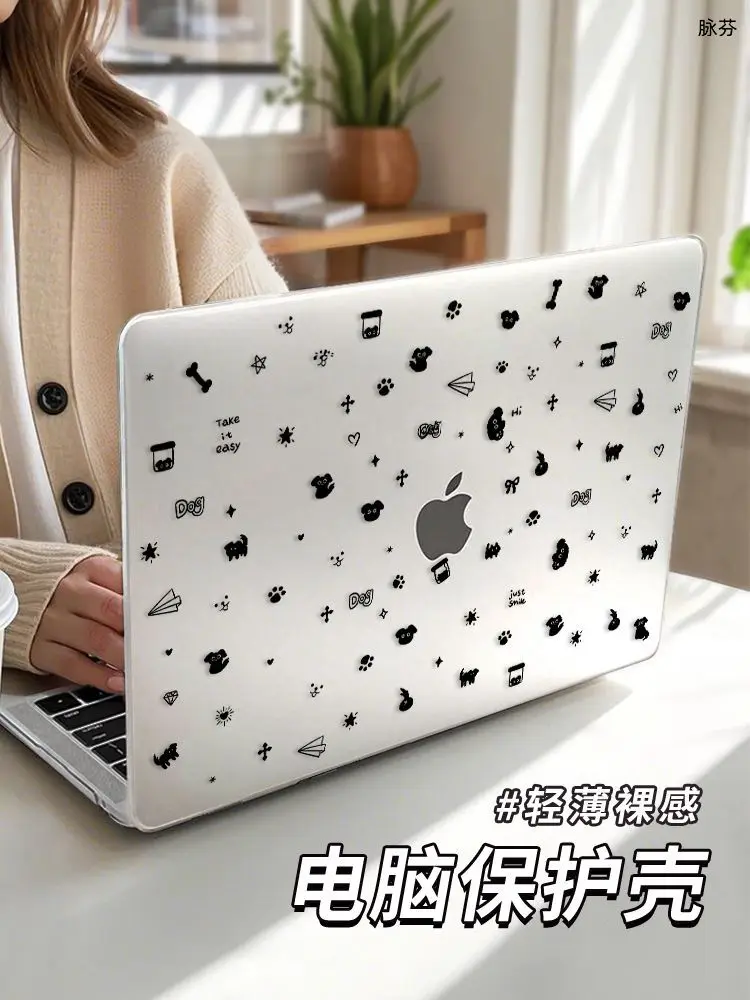 Black Kitten Pattern Case for Macbook Air 13.6 M5 M1 Pro 14 M4 Air 15.3 13 M3 15 M2 Mac Cover A3113A2681 A2442 A2941 Anti-Scratc