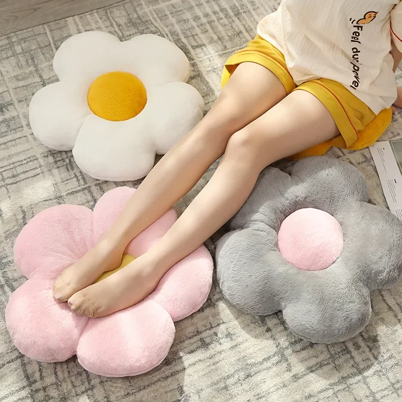 1pc 30-75CM Colorful Flower Plush Cushion Toy Soft Cartoon Plant Stuffed Doll Chair Cushion Sofa Pillow Floor Mat Kawaii Gift