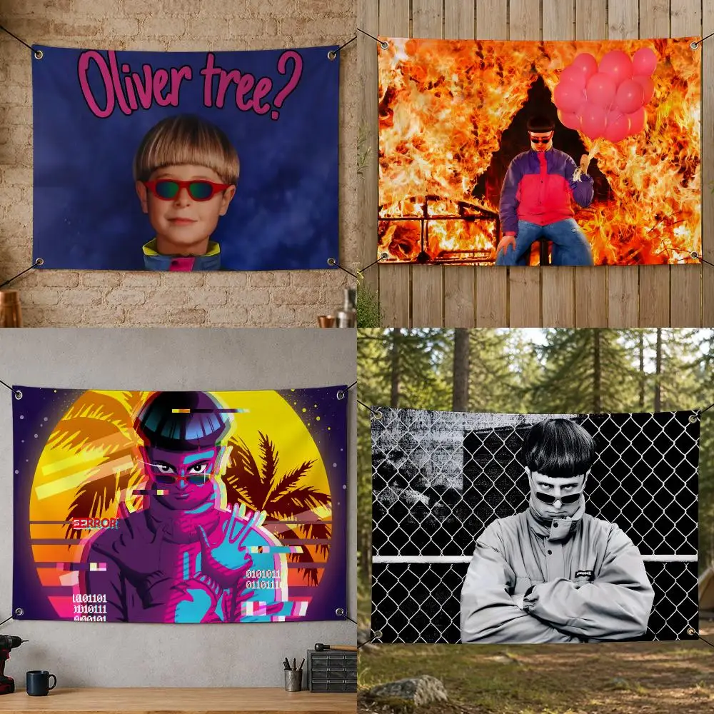 Music Iconic Beloved Awarded Creative Art O-Oliver Tree Flags Flag Banner for Bedroom Dorm Party Home Living Room Game Room Gift