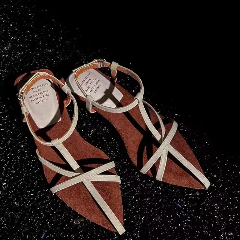 女性のハイヒールサンダル夏の靴高級牛革ストラップスリングバックフェミニンな結婚式の高級サンダル女性デザイナー