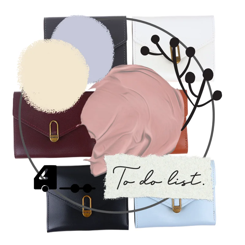 محفظة نسائية قصيرة بثلاثة أضعاف محفظة من البولي يوريثان متعددة فتحة للبطاقات حقيبة للبطاقات بدون محفظة للنساء