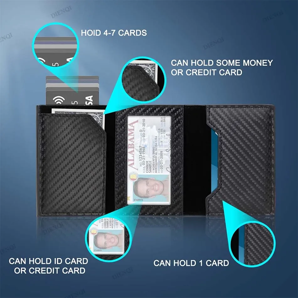 Portfele męskie na kartę kredytową Rfid do Airtag Slim Thin Bank Cardholder Case Travel Minimalistyczny portfel do Apple Air Tag Tracker — zdjęcie 6