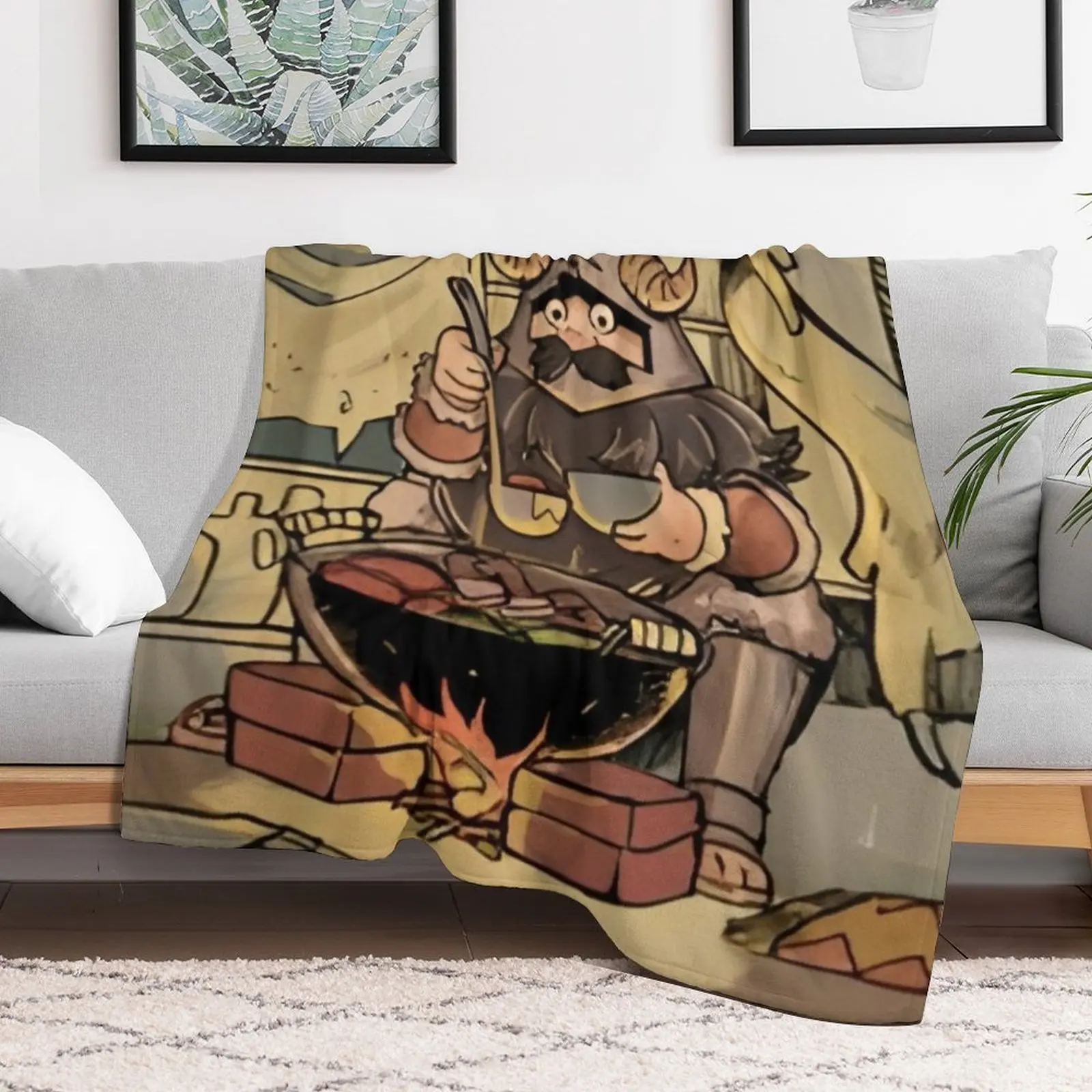 

Dungeon Meshi Delicious in Dungeon - Senshi Cooking Throw Blanket Furrys Softest Blankets For Bed Blankets