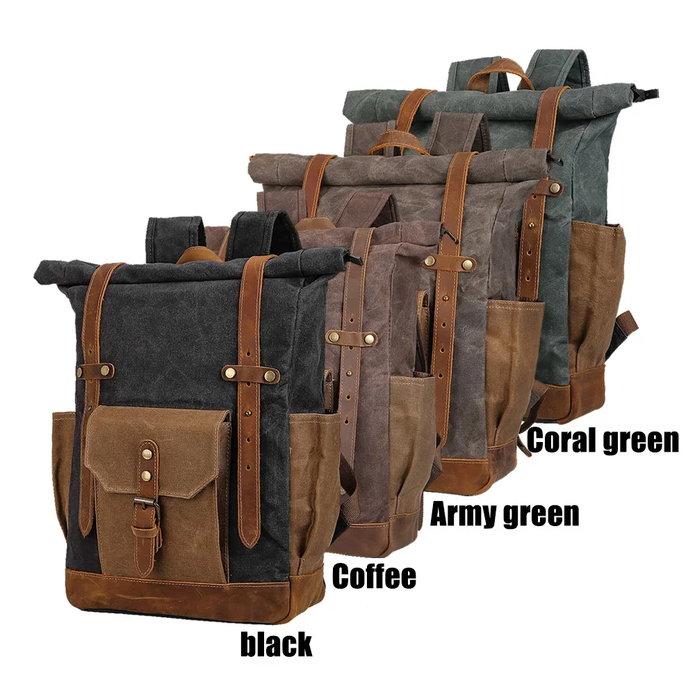 Factory Manufacture Direct Sale Full Outdoor Backpack Bag Men Custom Vintage Waterproof Canvas Hiking Laptop Backpack