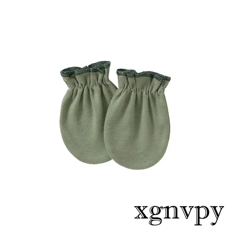 Xgnvpy Thin Cotton 0-5 Month Baby Mittens Kids Accessories Newborn Infantil Anti-Grab Glove Foot Cover Glove