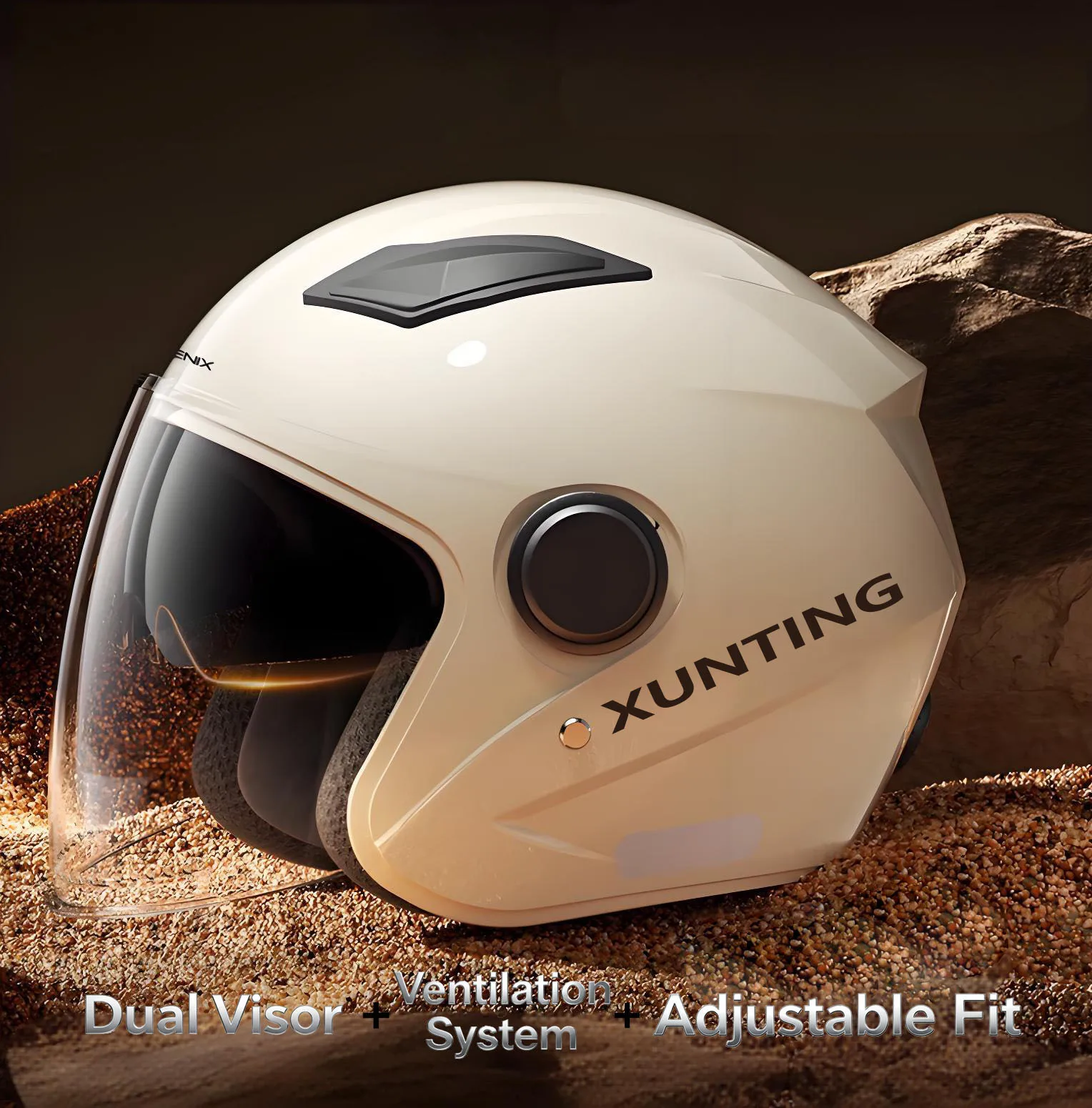3/4 Open Face Helmet for Motorcycle E-Bike Bicycle – ABS Shell, Three Versions Available: Standard Upgraded Premium
