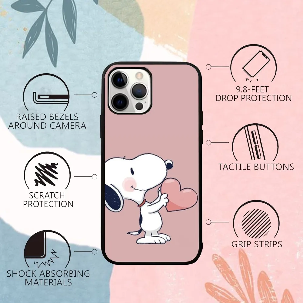 Cartoon S-Snoopy Phone Case For IPhone 15 14 13 Pro Max 11 12 Mini Alex Mirror For Magsafe Wireless Charging Cover