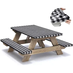 3pcs Waterproof and Dustproof Garden Tablecloth Set - Rectangle Polyster Tablecover for Party, Picnic, and Dinner Decoration