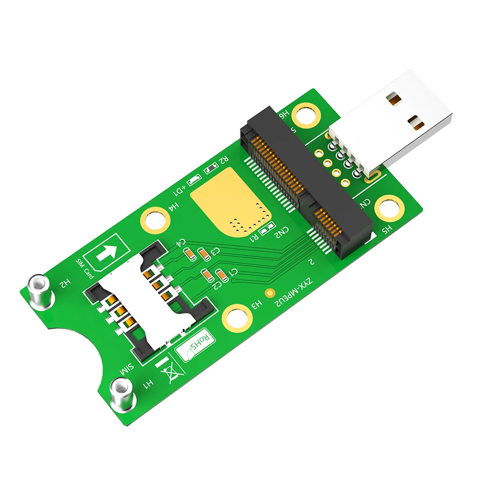 Mini PCI-E to USB Adapter With SIM Card Slot for WWAN/LTE Module Converts 3G/4G Wireless Mini-Card to USB Port
